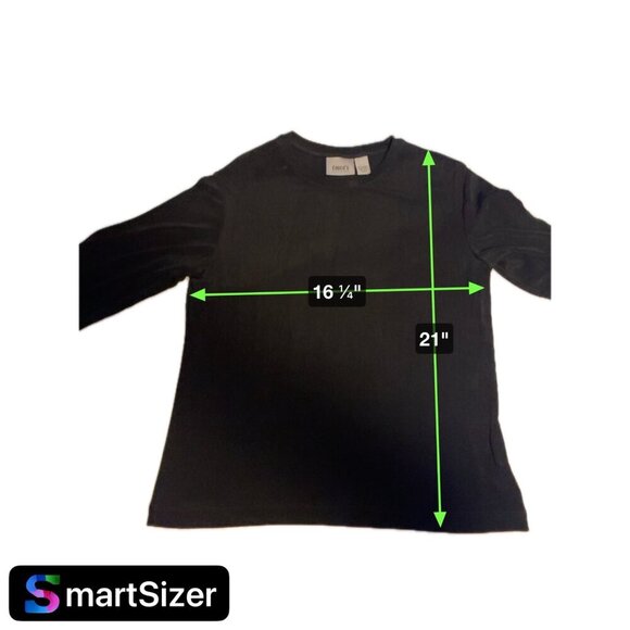 Chico's Travelers Black Long Sleeve Pullover Crew Neck Top Sz L - Picture 5 of 7